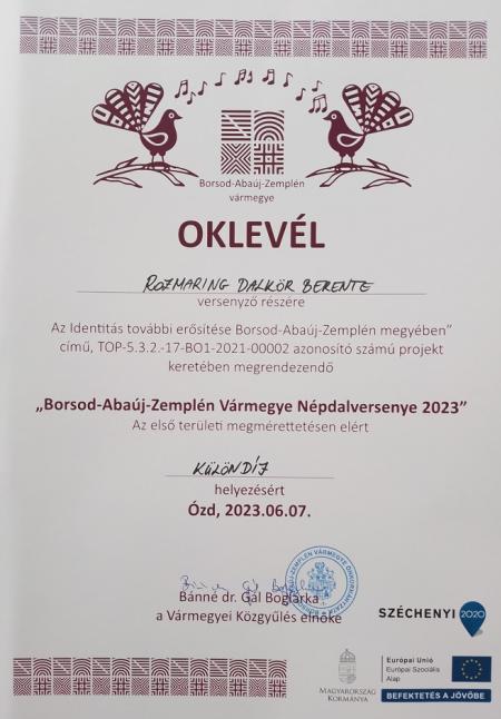 Népdalversenyen járt a dalkör