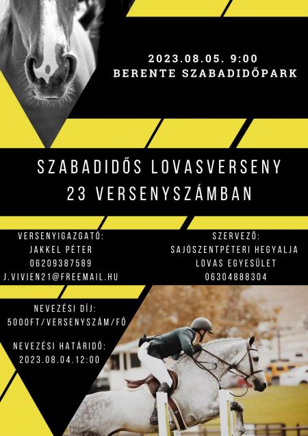 Szabadidős Lovasverseny 23 versenyszámban
