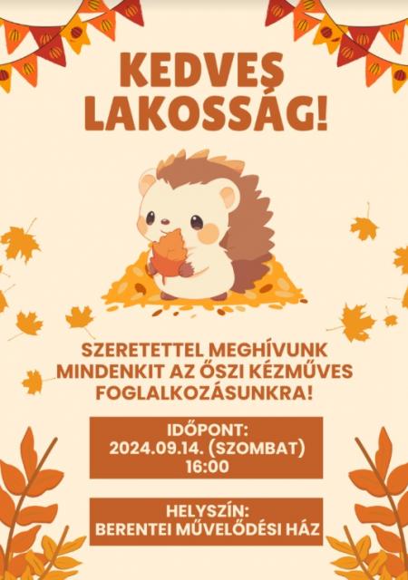Őszi kézműves foglalkozás