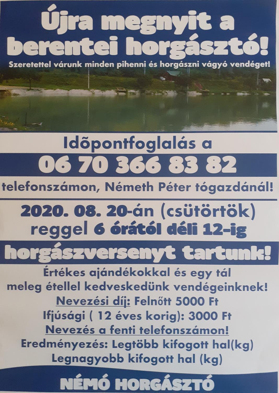 jra megnyit a berentei horgszt!